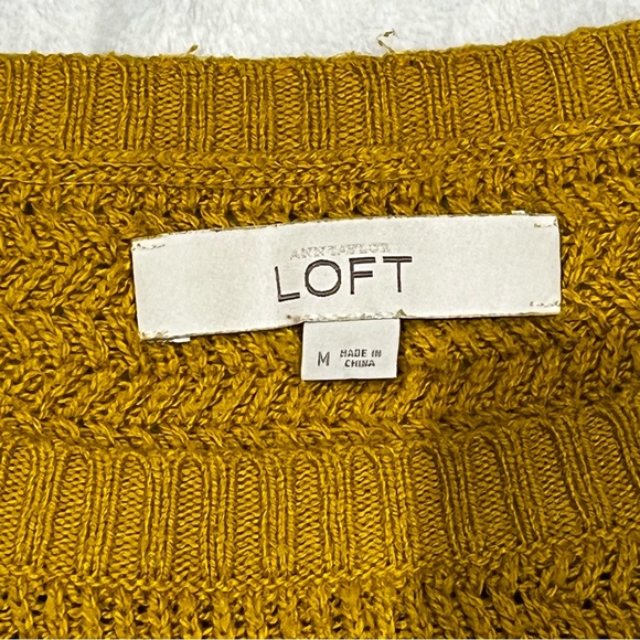 Loft knit sweater in the color marigold. Size Medium. - Picture 5 of 6